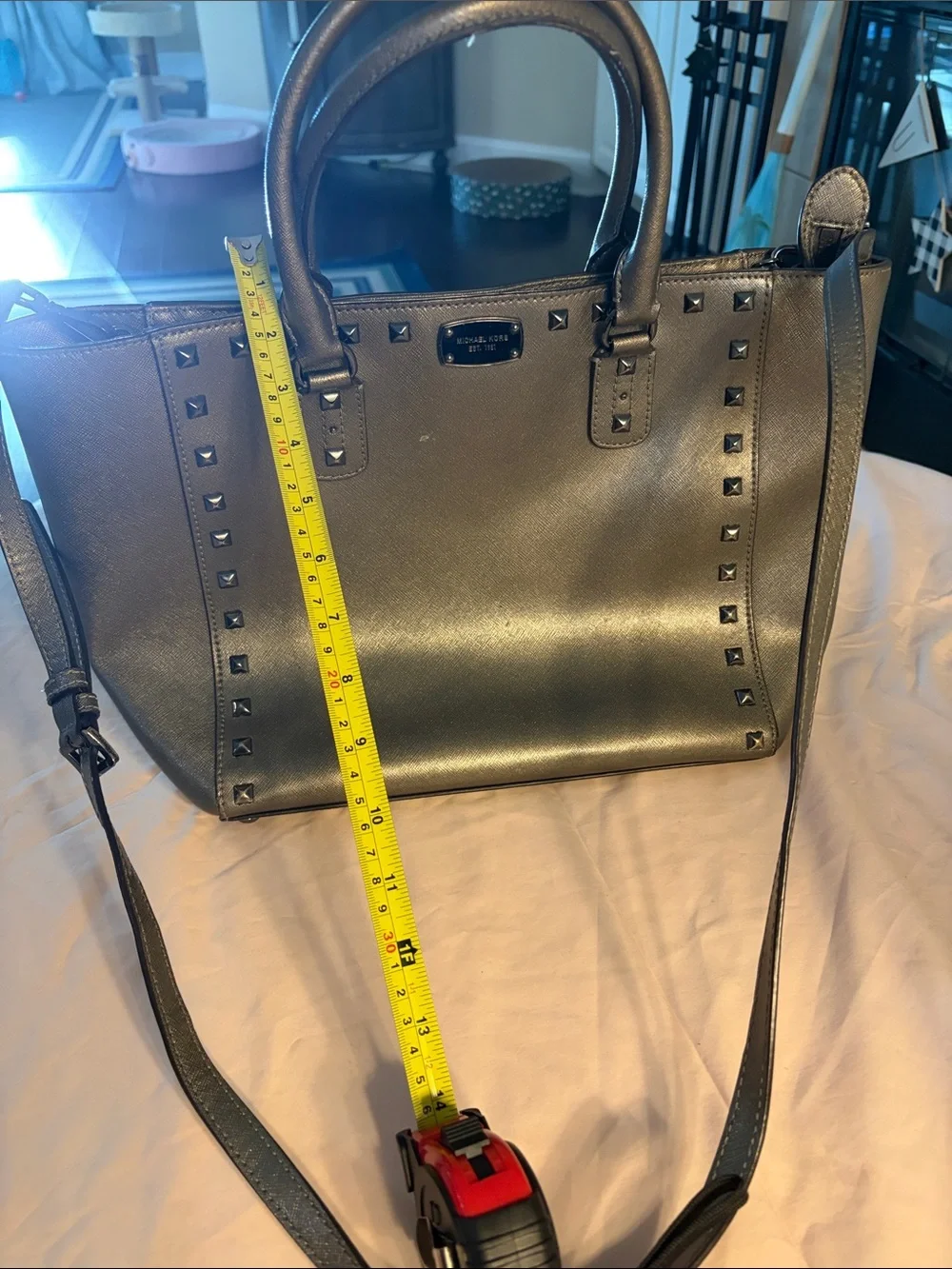 Michael Kors Metallic Bronze Studded Satchel
